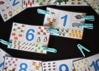 Karty klamerkowe do druku za darmo - Cyfry