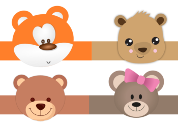 Opaski Misia na głowę - szablon do druku