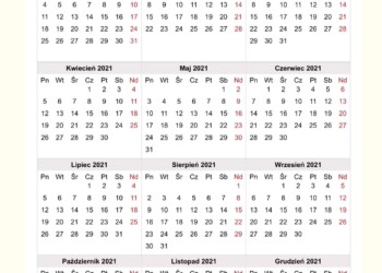Kalendarz 2021 rok
