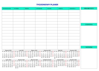 Planer tygodniowy 2021 rok do druku