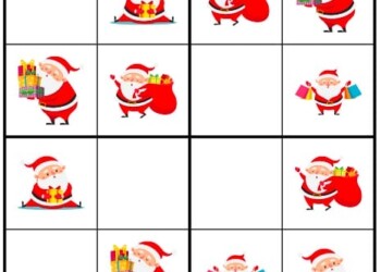 Sudoku Boże Narodzenie do druku dla dzieci