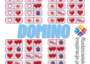 Walentynki Domino do druku