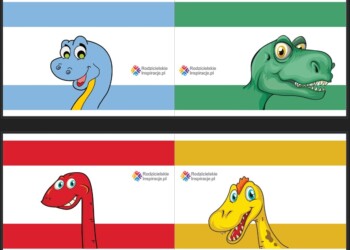 Dinozaury opaski z papieru do druku