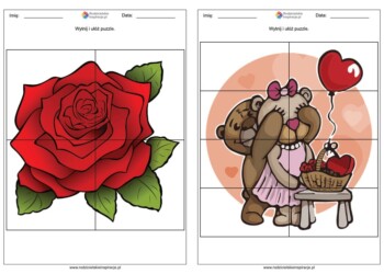 Walentynki karty pracy