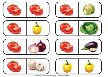 Warzywa domino do druku