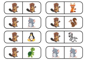 Zwierzęta – domino do druku za darmo