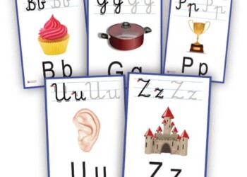 Litery do druku karty pokazowe