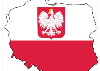 Mapa Polski kolorowanki do druku. Kontury i województwa