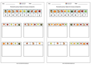 Jesienne zaszyfrowane wyrazy