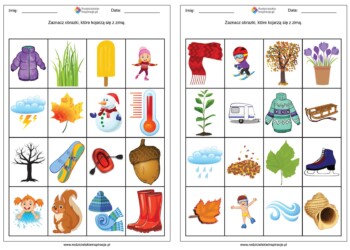 co kojarzy sie z zima do druku