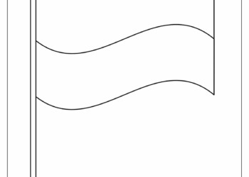 Flaga Polski do druku. Szablony kolorowanki i wyklejanki