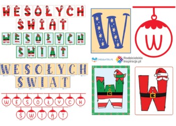 Wesołych Świąt. Napis do druku w wersji PDF
