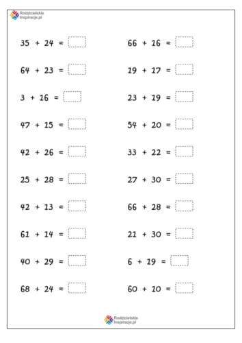 dodawanie do 100 matematyka szkola podstawowa