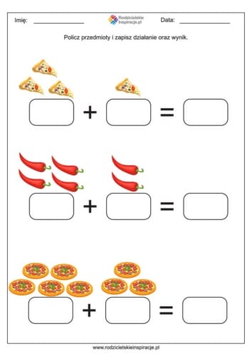 dodawanie z obrazkami do 10