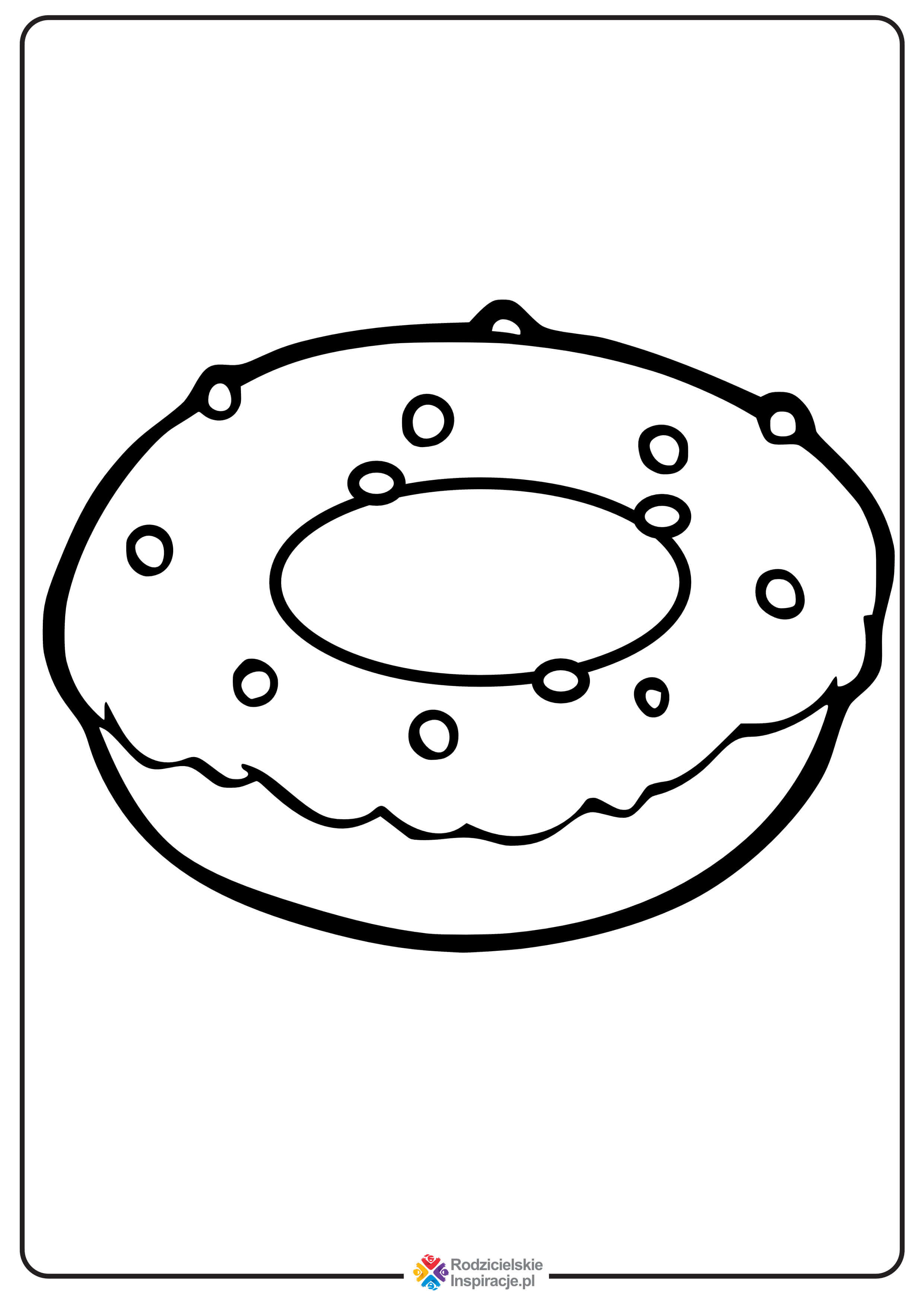 Pączek do druku. Szablon, kolorowanka, rysunek w PDF