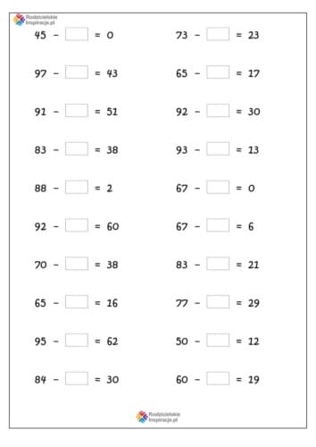 odejmowanie karty pracy