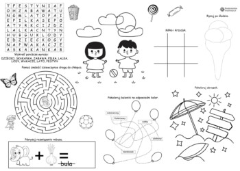 karta pracy dla dzieci festyn poczekalnia