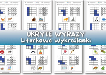 ukryte wyrazy literkowe wykreślanki. Karty pracy do druku
