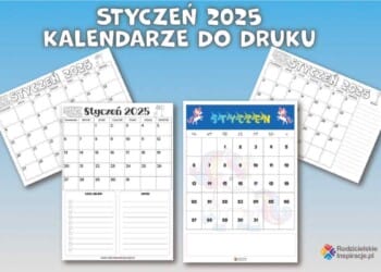 Kalendarze Styczeń 2025