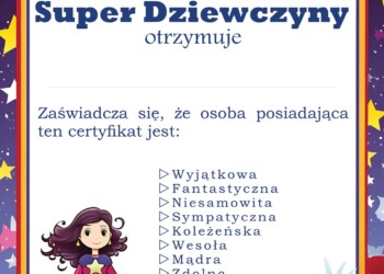 certyfikat super dziewczyny do druku