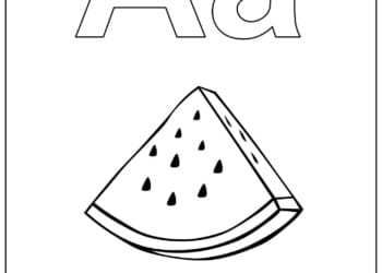 Kolorowanka z litera A jak Arbuz