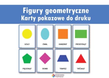 Karty pokazowe z figurami geometrycznymi