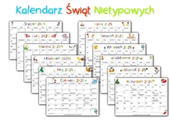 Kalendarz Świąt Nietypowych 2025 do wydruku w PDF