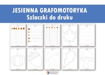 Jesień grafomotoryka do druku