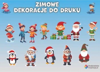 Zima dekoracje XXL do druku