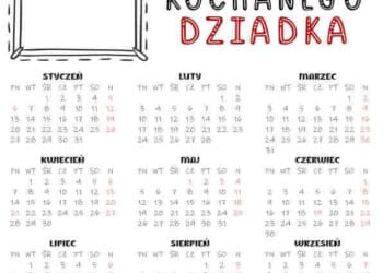 kalendarz dzien babci i dziadka do druku