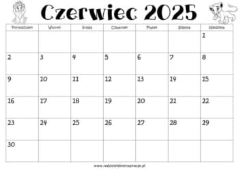 kalendarz czerwiec do druku