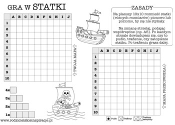 Plansza do gry w statki do druku