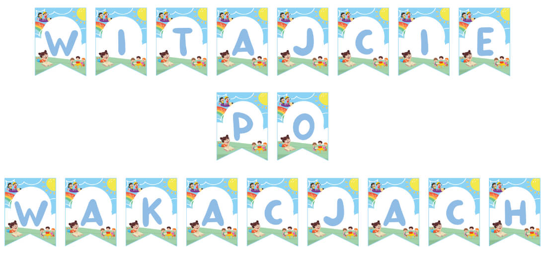 Witajcie po wakacjach girlanda do druku