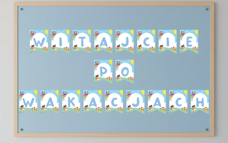 Napis Witajcie po wakacjach