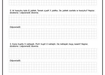 Dodawanie i odejmowanie do 10 zadania tekstowe